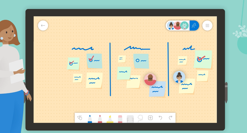 Temporary Whiteboard collaboration for external and shared device accounts