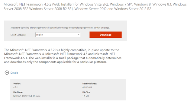 .NET Framework 4.5.2, 4.6, 4.6.1 will reach end of support in 2022