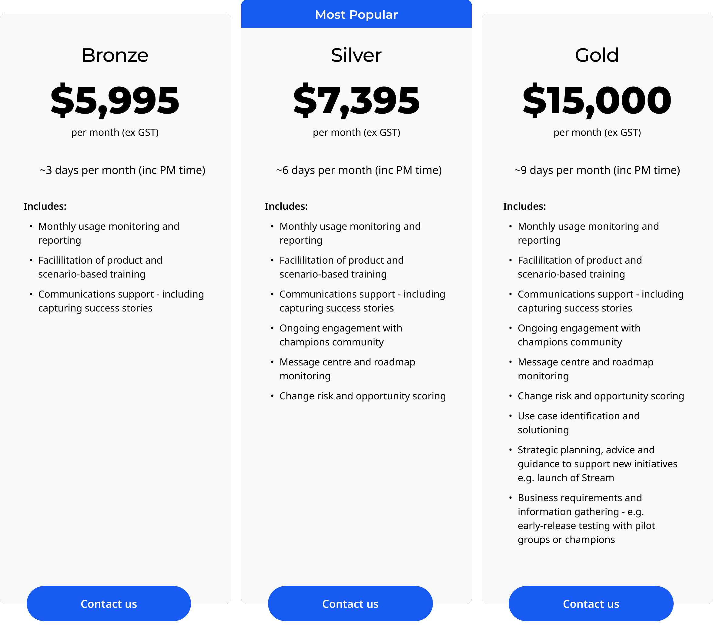 Pricing Table