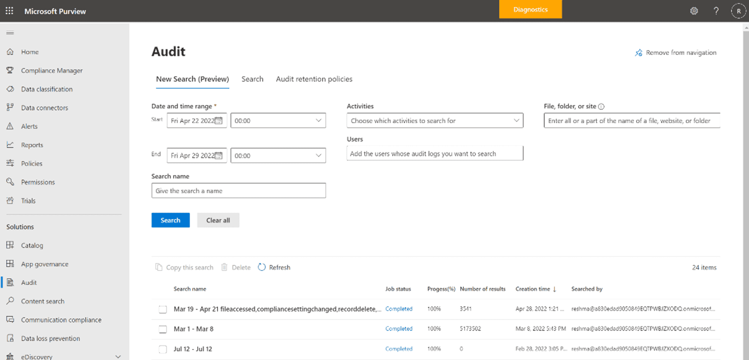 Screen from Teams showing new functionality