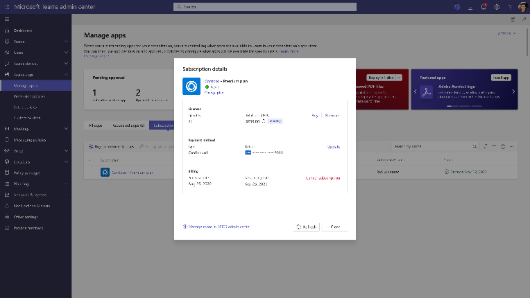 Microsoft Teams: ISV App Subscriptions instead of 3P app subscriptions