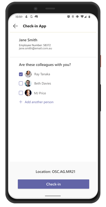 Screen from Outlook showing new functionality