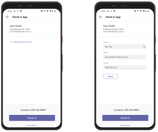 Screen from Outlook showing new functionality