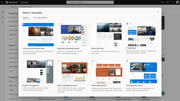 SharePoint: News site templates