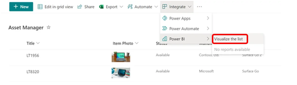 Power BI: Export list as a dataset to Power BI